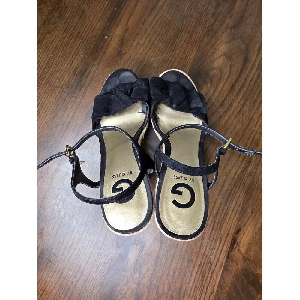G by‎ Guess platform sandals wedges Black women size 7